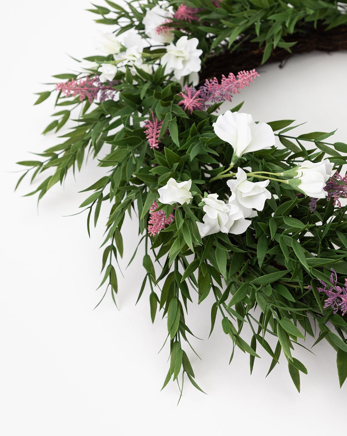 faux bamboo & sweet pea wreath faux bamboo & sweet pea wreath